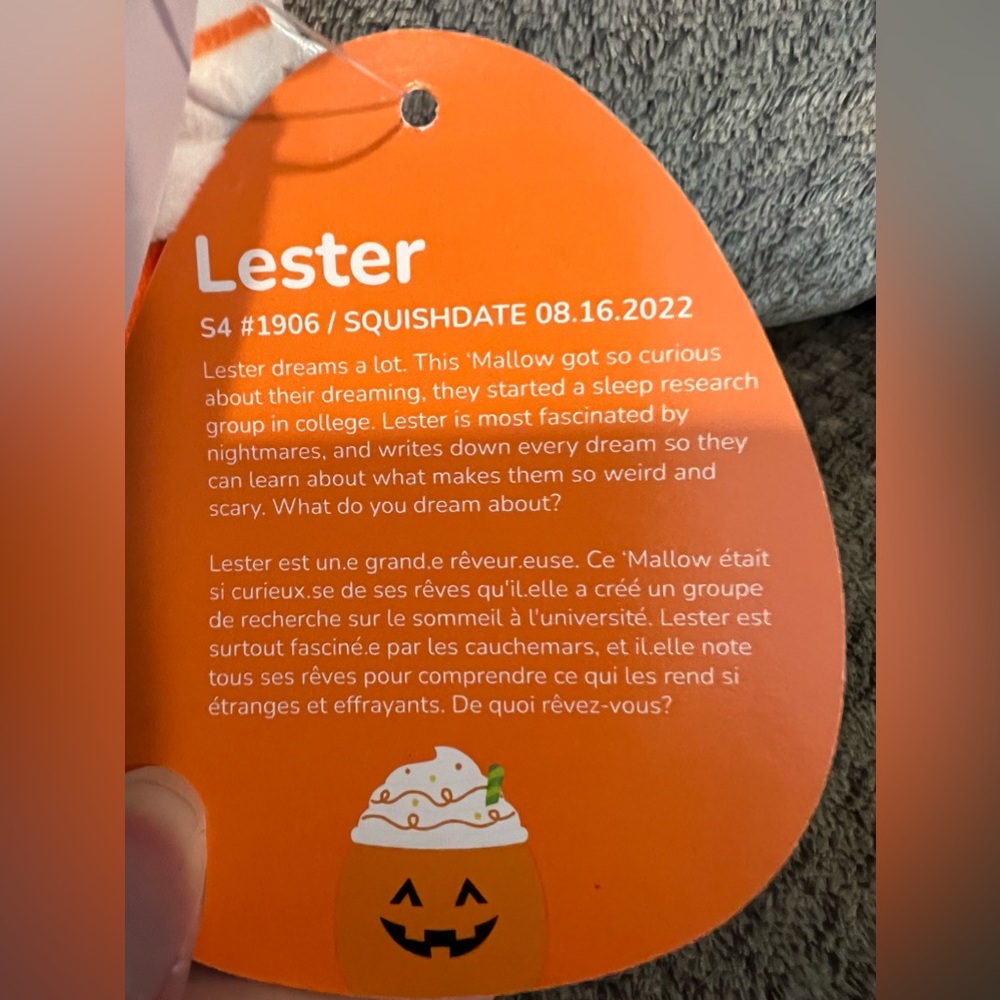 Squishmallow Lester the Pumpkin Spice Latte - Picture 2 of 4